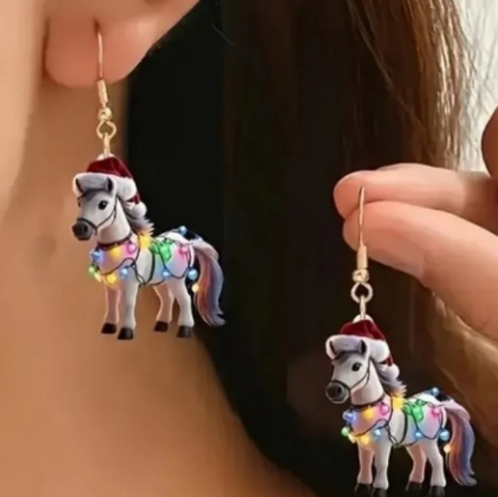 Holiday hand crafted dangle earrings